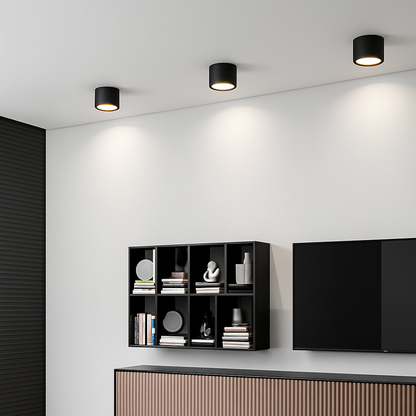 Spot LED apparent rond minimaliste pour plafond, luminaire compact encastré pour couloir, entrée, cuisine, chambre et salle de bain