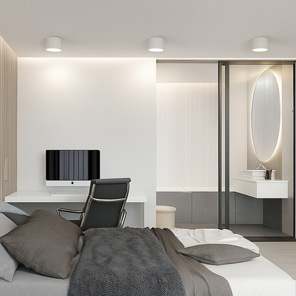 LED Ceiling Spot Light Flush Mount Round Cylinder Black White Gray Metal Acrylic 3.3-5.9 in Small Kitchen Bathroom Hallway Directional Spotl