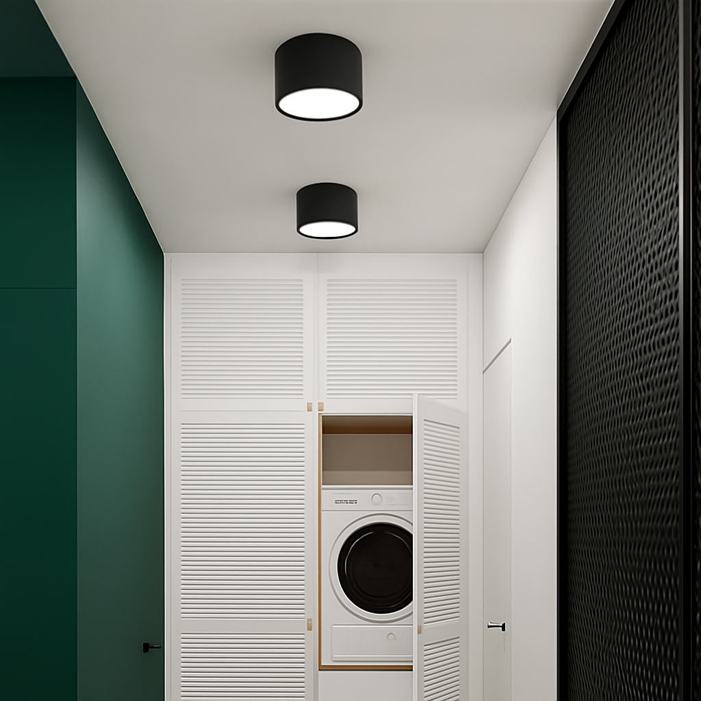 Spot LED apparent rond minimaliste pour plafond, luminaire compact encastré pour couloir, entrée, cuisine, chambre et salle de bain