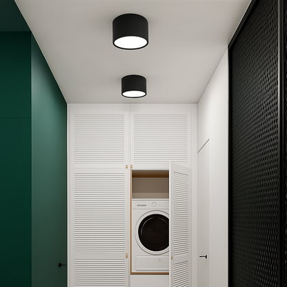 Spot LED apparent rond minimaliste pour plafond, luminaire compact encastré pour couloir, entrée, cuisine, chambre et salle de bain