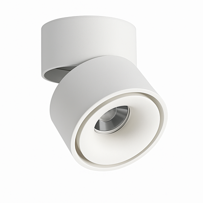 Spot LED de plafond orientable, montage en saillie rond – Intensité variable, finition dépolie, usage polyvalent