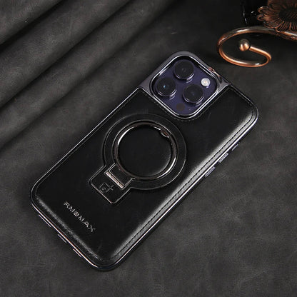 Étui en cuir premium pour iPhone avec support intégré pour une visualisation mains libres
