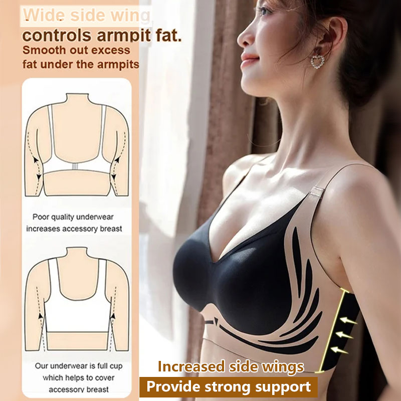 Wireless Lift Bra for Women | Supportive Push-Up Design with Anti-Sag Technology for Everyday Comfort and Cleavage | Adjustable Soft-Cup Und