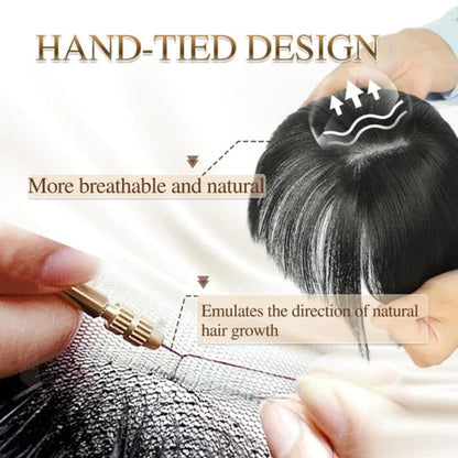 Clip-In Bangs Hairpiece with Side Swept Layers – Instant Fringe Look for Any Occasion | Natural Texture Heat Stylable