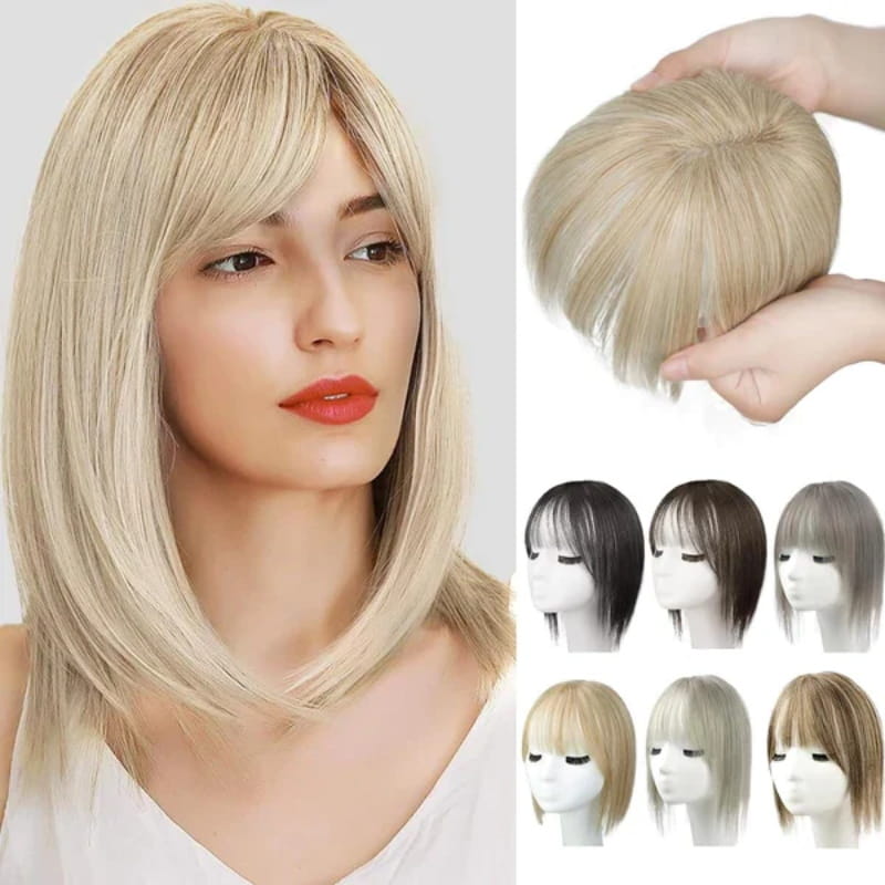Clip-In Bangs Hairpiece with Side Swept Layers – Instant Fringe Look for Any Occasion | Natural Texture Heat Stylable