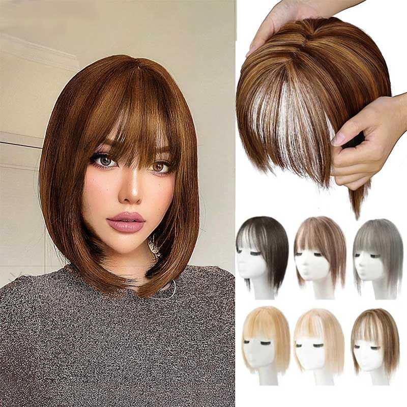 Clip-In Bangs Hairpiece with Side Swept Layers – Instant Fringe Look for Any Occasion | Natural Texture Heat Stylable