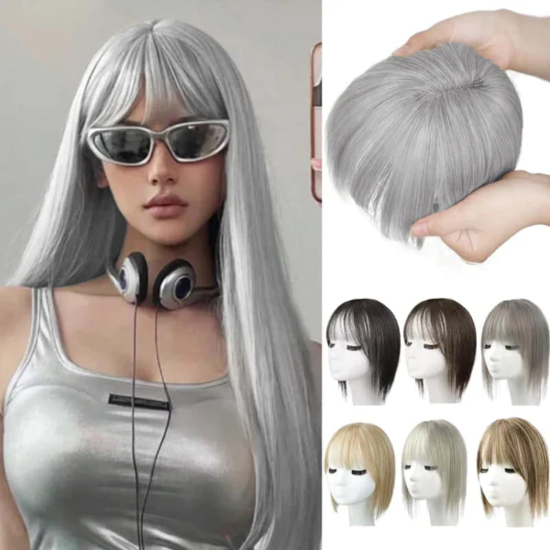 Clip-In Bangs Hairpiece with Side Swept Layers – Instant Fringe Look for Any Occasion | Natural Texture Heat Stylable