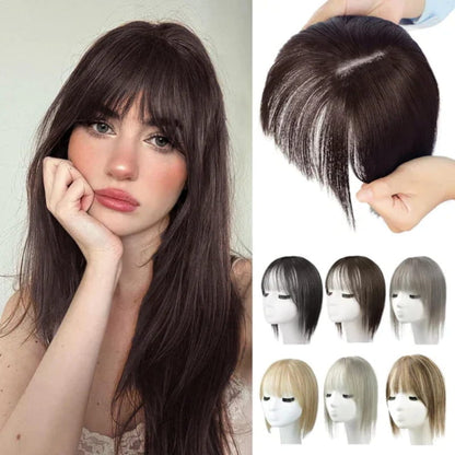 Clip-In Bangs Hairpiece with Side Swept Layers – Instant Fringe Look for Any Occasion | Natural Texture Heat Stylable