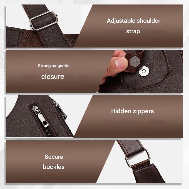Anti-Theft Crossbody Shoulder Bag for Men – Concealed Sling Pack with Hidden Pockets & Adjustable Strap