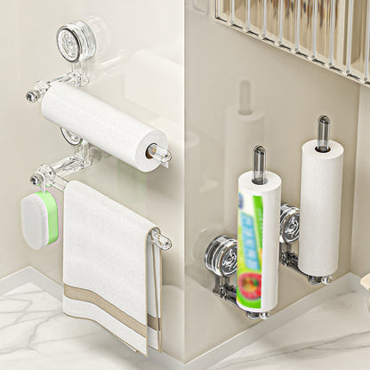 Versatile Kitchen Towel Holder with 180° Rotating Design | Drill-Free Suction Cup for Easy Access