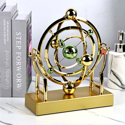 Desktop Kinetic Sculpture Metal Balance Toy Rotating Sphere Art Piece for Office Desk Home Decor Physics Gift