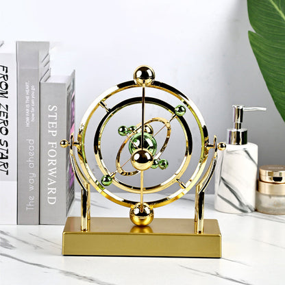 Desktop Kinetic Sculpture Metal Balance Toy Rotating Sphere Art Piece for Office Desk Home Decor Physics Gift