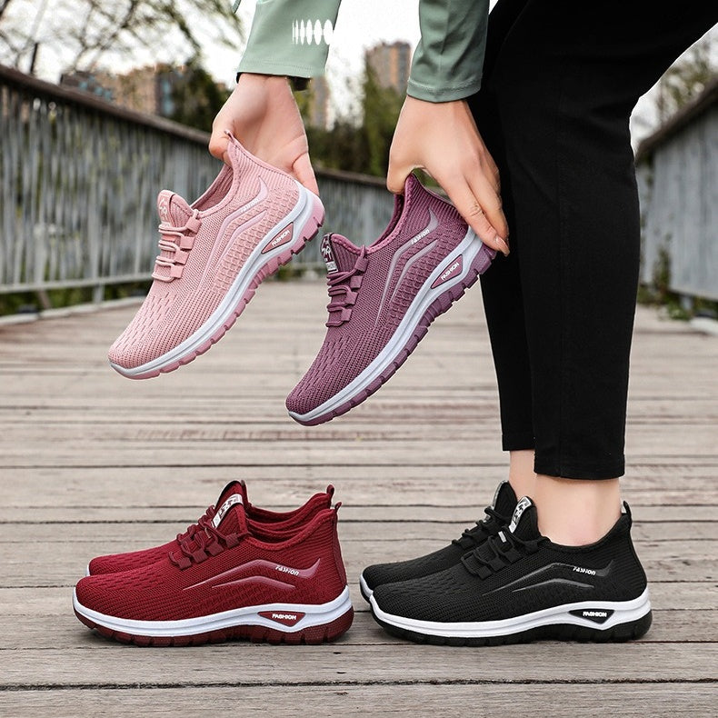 Women's Lightweight Mesh Sneakers – Breathable Slip-On Walking Shoes with Shock-Absorbing Sole for All-Day Comfort & Support