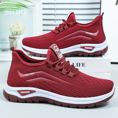 Women's Lightweight Mesh Sneakers – Breathable Slip-On Walking Shoes with Shock-Absorbing Sole for All-Day Comfort & Support