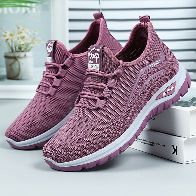 Women's Lightweight Mesh Sneakers – Breathable Slip-On Walking Shoes with Shock-Absorbing Sole for All-Day Comfort & Support