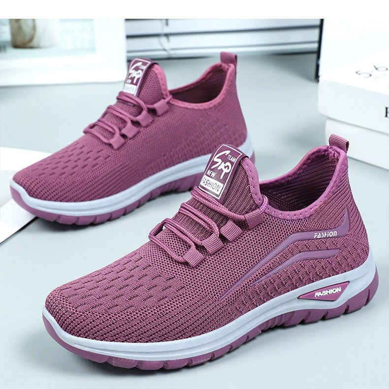 Women's Lightweight Mesh Sneakers – Breathable Slip-On Walking Shoes with Shock-Absorbing Sole for All-Day Comfort & Support