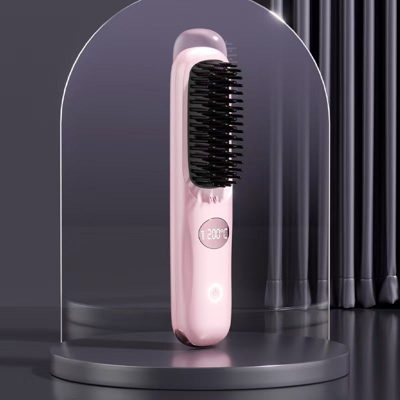 Heated Styling Brush for Short Hair & Bangs – One-Step Drying & Volumizing Tool for Quick Morning Styling
