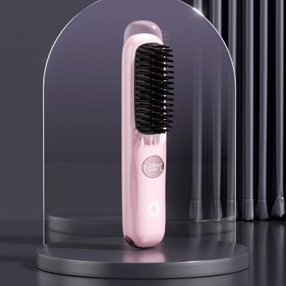 Heated Styling Brush for Short Hair & Bangs – One-Step Drying & Volumizing Tool for Quick Morning Styling