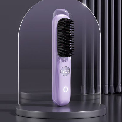 Heated Styling Brush for Short Hair & Bangs – One-Step Drying & Volumizing Tool for Quick Morning Styling