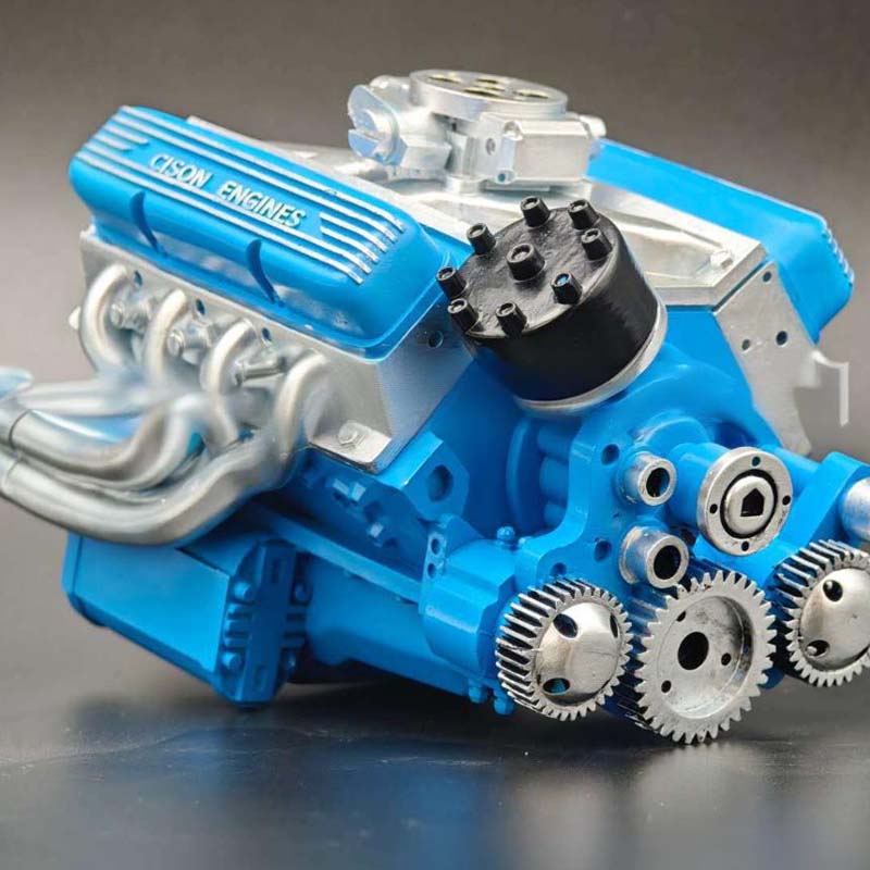 Working V8 Gasoline Engine Model Kit Metal Miniature Motor CDI Ignition RC Compatible Small Block OHV Educational Mechanical Build Desktop