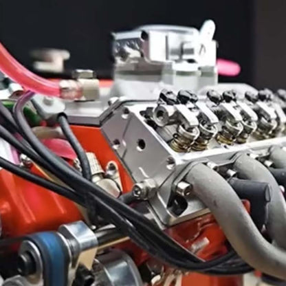 Working V8 Gasoline Engine Model Kit Metal Miniature Motor CDI Ignition RC Compatible Small Block OHV Educational Mechanical Build Desktop