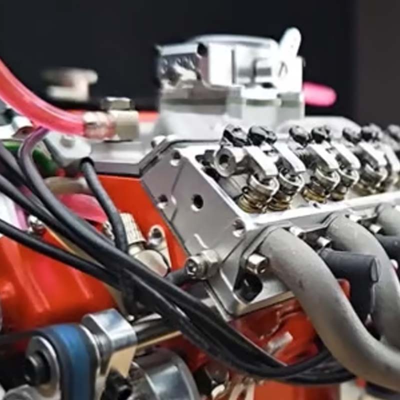 Gasoline-Powered V8 Engine Model Kit | Fully Functional Mini Motor with CDI Ignition & Precision CNC Machined Metal Parts for RC Projects
