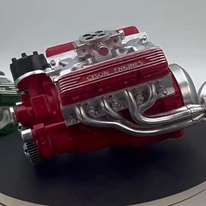 Gasoline-Powered V8 Engine Model Kit | Fully Functional Mini Motor with CDI Ignition & Precision CNC Machined Metal Parts for RC Projects
