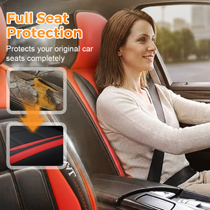 Front Seat Covers – Premium Faux Leather Protection for Cars & SUVs, Fast Install, Stain & Wear Defense