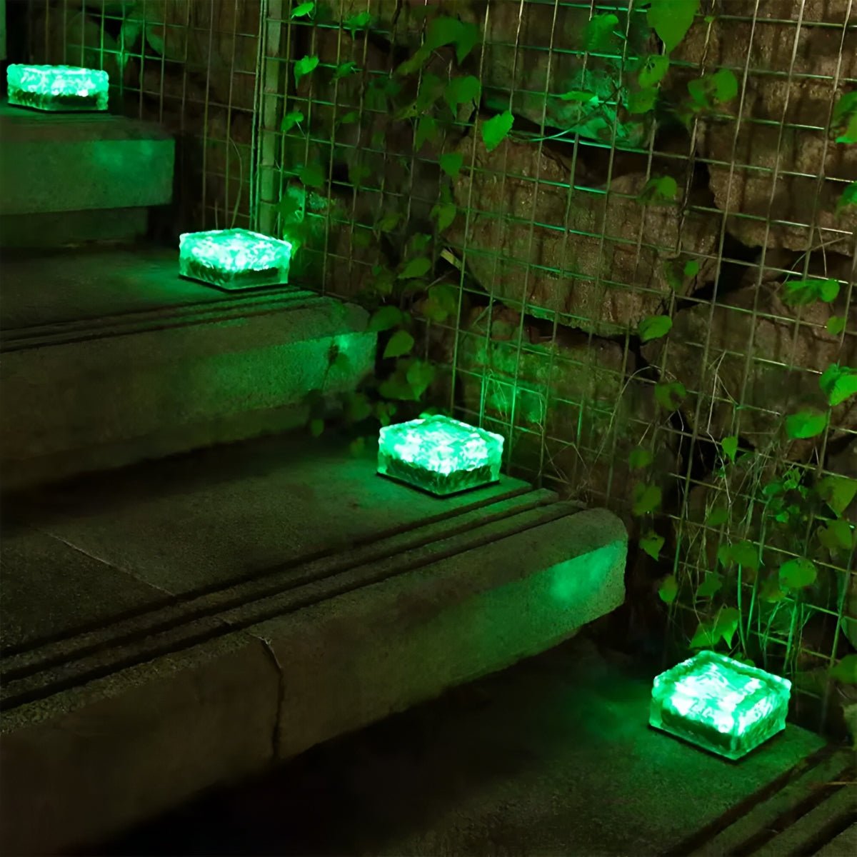 Solar Pathway Lights Crystal Cube Design for Gardens & Walkways Weatherproof Color-Changing LED Yard Illumination