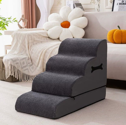 Comfort Steps | Escaliers pour chien pour lit avec rampe à pente douce | Marches antidérapantes pour animaux avec soutien articulaire