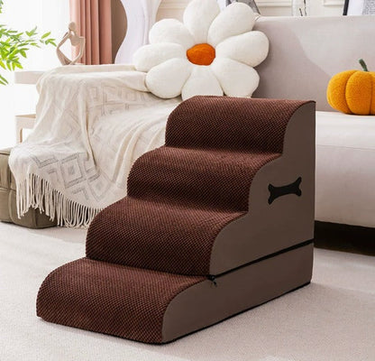 Comfort Steps | Escaliers pour chien pour lit avec rampe à pente douce | Marches antidérapantes pour animaux avec soutien articulaire