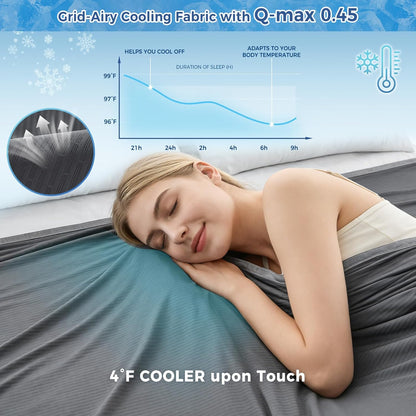 Confort rafraîchissant | Couverture respirante double face | Jeté léger pour les personnes ayant chaud la nuit et les sueurs nocturnes