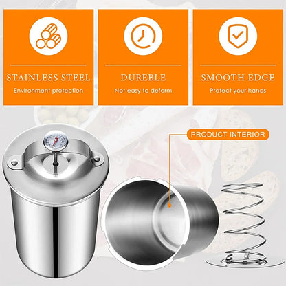 Meat Press Mold and Cooker with Kitchen Thermometer in Stainless Steel