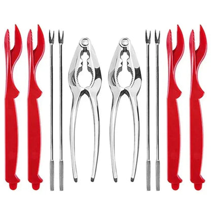 Seafood Tool Kit - Stainless Steel Crab Crackers and Lobster Forks
