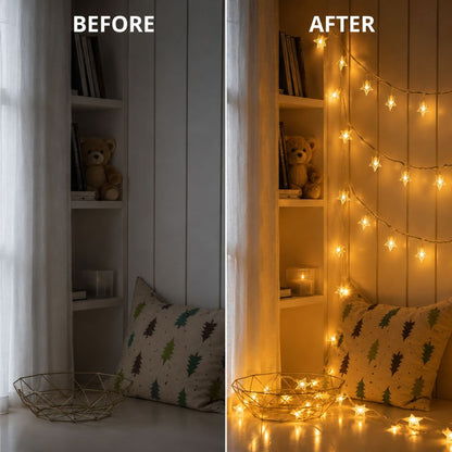 Guirlande lumineuse à piles pour chambre d'enfant, éclairage LED décoratif blanc chaud, décoration murale pour chambre, salle de jeux ou chambre de bébé