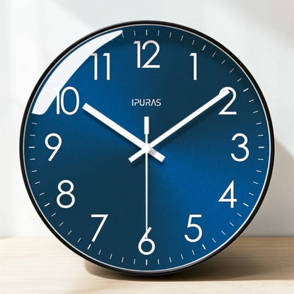 Whisper-Quiet Round Wall Clock with Sweep Hand – Modern Analog Timepiece for Bedroom Office Living Room – Glass Face Non-Ticking Quartz