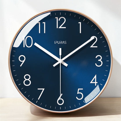 Whisper-Quiet Round Wall Clock with Sweep Hand – Modern Analog Timepiece for Bedroom Office Living Room – Glass Face Non-Ticking Quartz