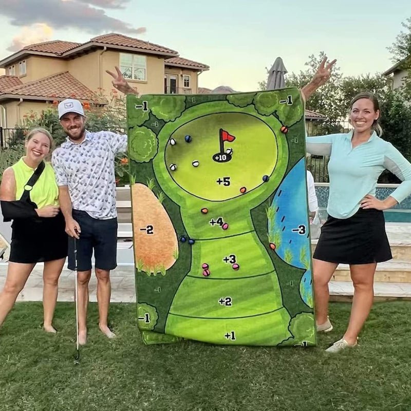 Jeu de cible de golf portable avec balles auto-agrippantes pour entraînement dans le jardin et compétition en famille en intérieur comme en extérieur