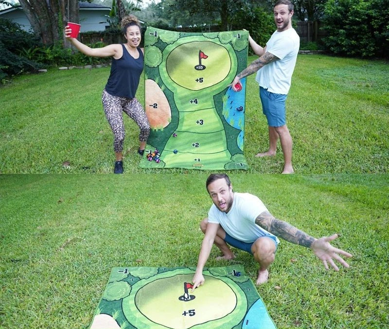 Jeu de cible de golf portable avec balles auto-agrippantes pour entraînement dans le jardin et compétition en famille en intérieur comme en extérieur