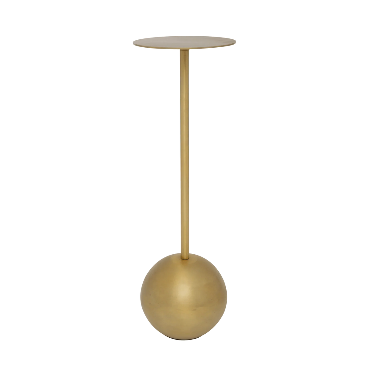 Tall Pedestal Accent Table 26 Inches High Aluminum Round Top Modern End Table for Living Room Bedroom Hallway Decorative Stand