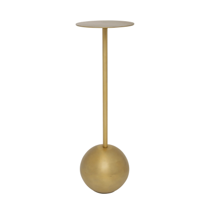 Tall Pedestal Accent Table 26 Inches High Aluminum Round Top Modern End Table for Living Room Bedroom Hallway Decorative Stand