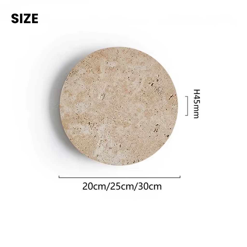 Travertine Circle Sconce for Bedrooms & Hallways – LED Ambient Lighting Fixture with Adjustable Color Temperature