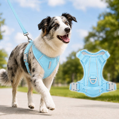 Ortekor Reflective Dog Harness for Night Walks, Daily Park Walks & No-Neck-Pull Comfort