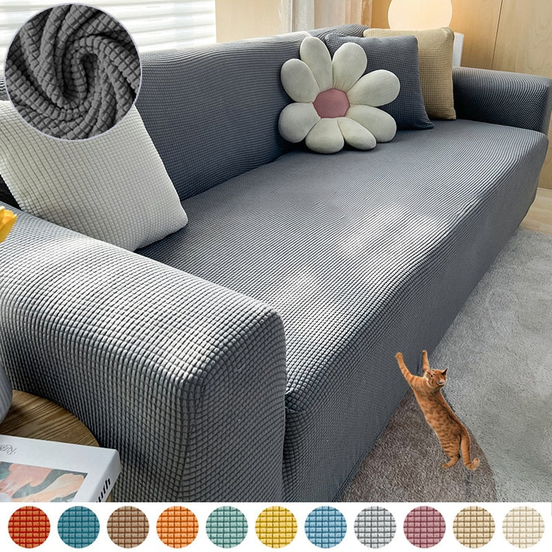 Stretch Sofa Slipcover with Non-Slip Grip – Furniture Protector for Living Room Couch | Fits 1-4 Seater Sofas | Pet & Stain Resistant