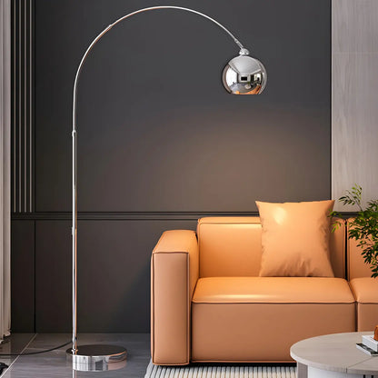 Arc Floor Lamp with Dome Shade Chrome Finish 71 in Tall Adjustable Overhead Reading Light Foot Switch Control for Living Room Home Office So