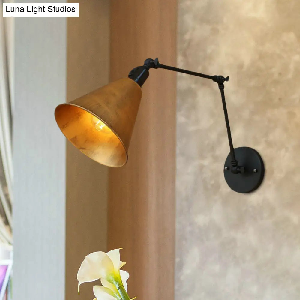 Swing Arm Wall Light Fixture Industrial Metal Sconce Adjustable for Living Room Bedroom Bedside Reading