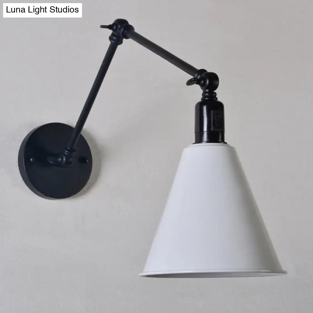 Swing Arm Wall Light Fixture Industrial Metal Sconce Adjustable for Living Room Bedroom Bedside Reading
