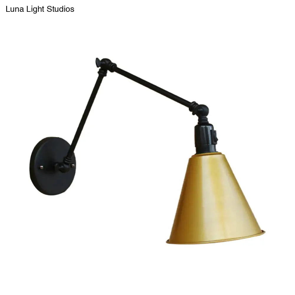 Swing Arm Wall Light Fixture Industrial Metal Sconce Adjustable for Living Room Bedroom Bedside Reading