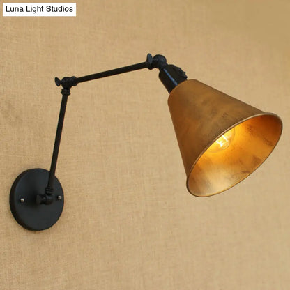 Swing Arm Wall Light Fixture Industrial Metal Sconce Adjustable for Living Room Bedroom Bedside Reading