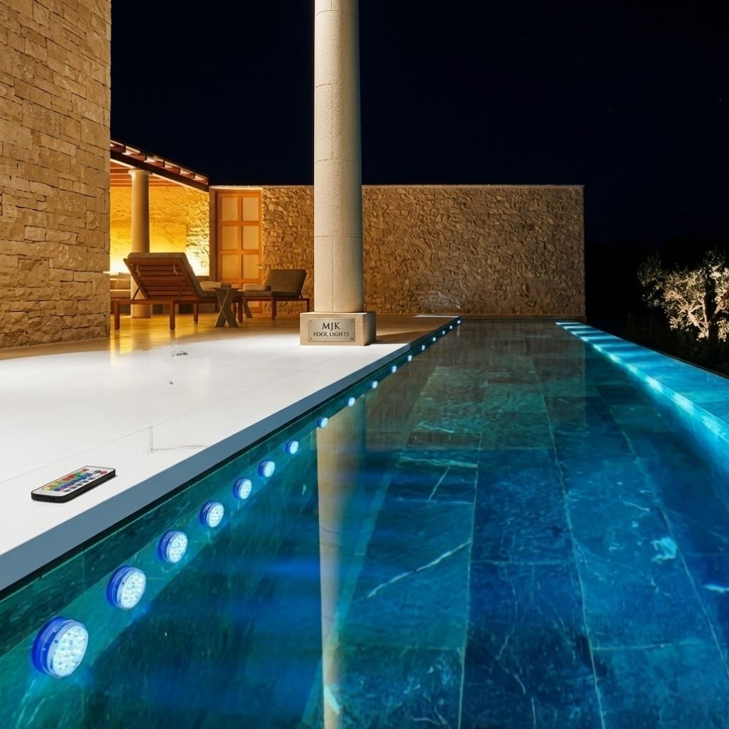 Waterproof LED Pool Light RF Remote 16 Colors Accent Lighting for Swimming Pools Hot Tubs Ponds Fountains Battery Powered Underwater